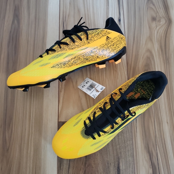 Adidas Speedflow Messi.3 Firm Ground GW7419 Yellow Black Soccer Cleats Men's 12 - Picture 1 of 10